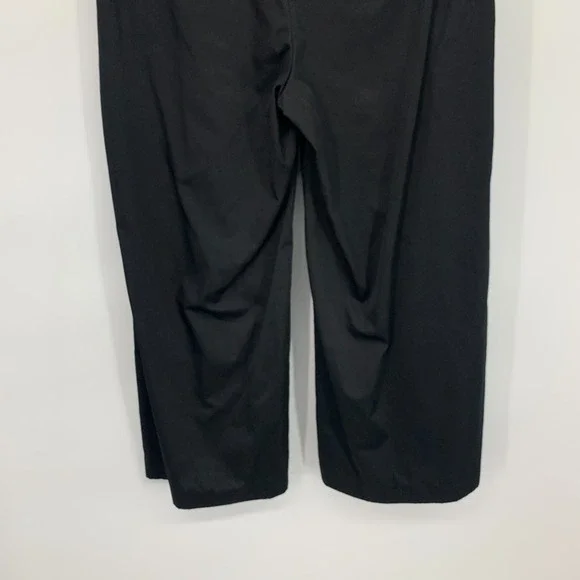 M&S Collection Pants Womens Size 6 US 10 UK Black Wide Leg Cropped Belted Waist - Picture 9 of 9
